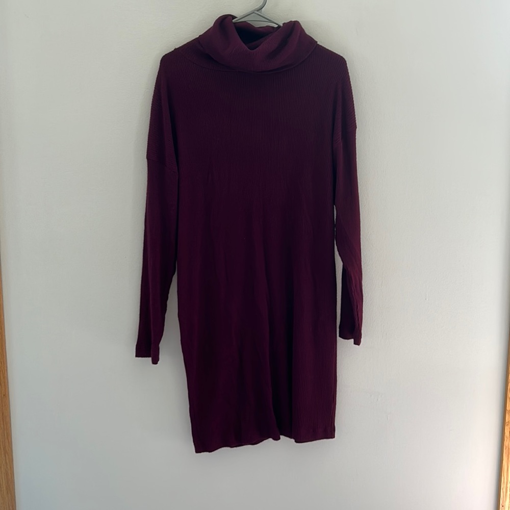 Burgundy sweater dress